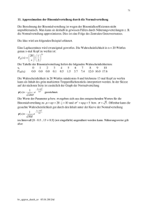 Approximation der Binomialverteilung durch die Normalverteilung