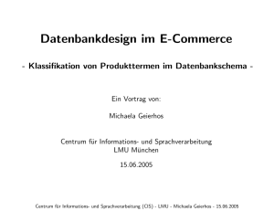 Datenbankdesign im E-Commerce - Centrum für Informations