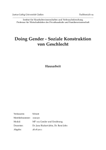 Doing Gender - Soziale Konstruktion von Geschlecht Hausarbeit