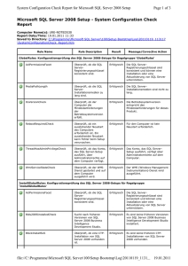 Microsoft SQL Server 2008 Setup - System Configuration Check