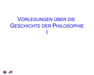 Vorlesungen über die Geschichte der Philosophie I - archiv