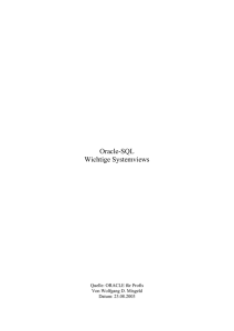 Oracle-SQL Wichtige Systemviews