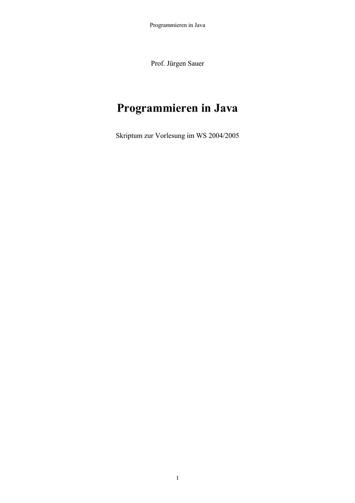Programmieren In Java Oth