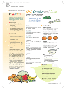 Vitamine Obst, Gemüse und Salat – A C E