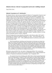 Progressives Judentum in der Schweiz - Interreligiöser Think-Tank