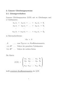 2. Lineare Gleichungssysteme 2.1. Lösungsverhalten Lineares