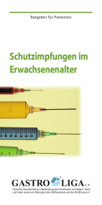 Schutzimpfungen im Erwachsenenalter - Gastro-Liga