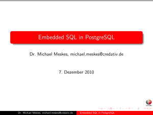 Embedded SQL in PostgreSQL