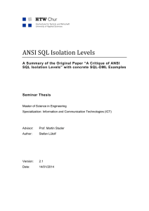 ANSI SQL Isolation Levels - HSR-Wiki