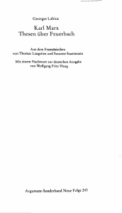 Karl Marx Thesen über Feuerbach