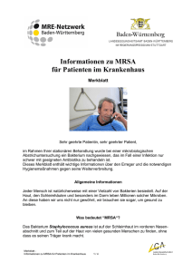 Informationen zu MRSA für Patienten im