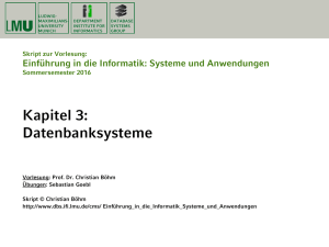 Kapitel 3: Datenbanksysteme - DBS