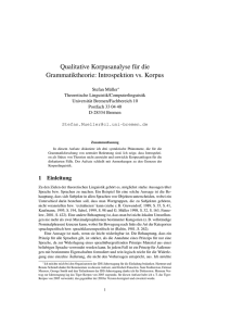 Qualitative Korpusanalyse für die Grammatiktheorie: Introspektion vs
