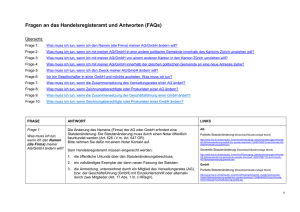 Fragen an das Handelsregisteramt und Antworten (FAQs)