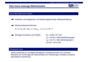 Take home message Stöchiometrie - FSMB