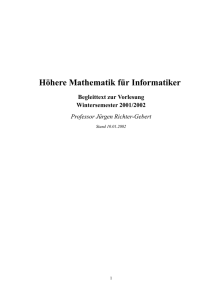 Begleittext  - Höhere Mathematik an der TUM