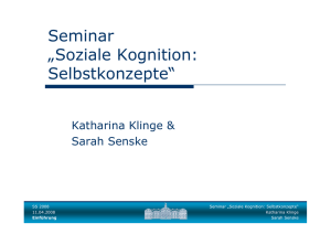 Seminar „Soziale Kognition: Selbstkonzepte“