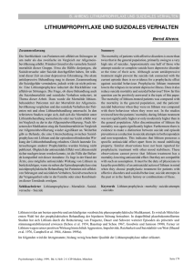 Lithiumprophylaxe und suizidales Verhalten - CIP