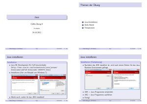 Java Themen derÜbung Java installieren Java installieren