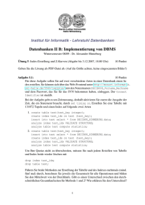 Datenbanken II B: Implementierung von DBMS