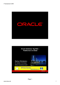Oracle Database 10g RAC – Plattformen im Detail Markus
