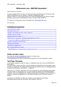 Willkommen zum „IBM DB2 Newsletter“