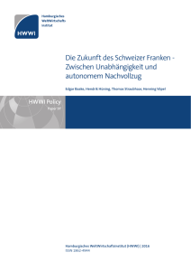 Die Zukunft des Schweizer Franken - Zwischen