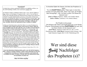 Wer sind diese Zwölf Nachfolger des Propheten (s)? - Al