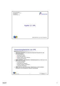 Kapitel 12: XML Anwendungsbereiche von XML