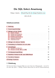 Die SQL-Select-Anweisung