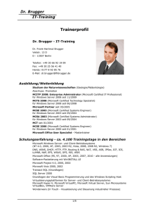 Trainerprofil - Dr.Brugger - IT