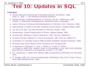 Teil 10: Updates in SQL