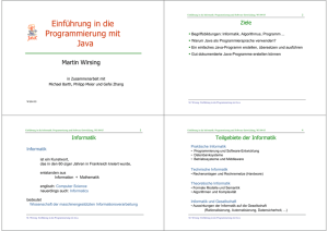 Einführung in die Programmierung mit Java