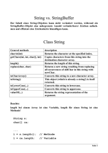 String vs. StringBuffer Class String