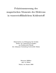 Pr zisionsmessung des magnetischen Moments des Elektrons in