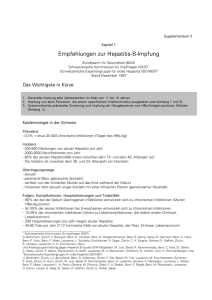 Empfehlungen zur Hepatitis-B-Impfung