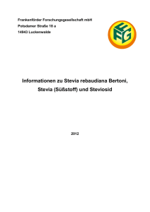 Informationen zu Stevia - Frankenförder Forschungsgesellschaft mbH