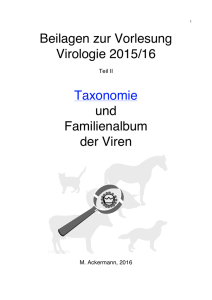 Beilagen zur Vorlesung Virologie 2015/16 Taxonomie und