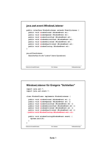 java.awt.event.WindowListener WindowListener für Ereignis