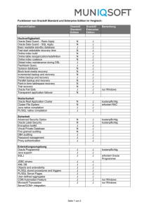 Funktionen von Oracle9i Standard und Enterprise Edition im