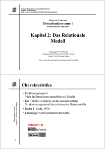 Kapitel 2: Das Relationale Modell