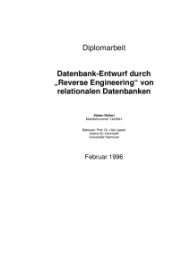 Diplomarbeit Datenbank-Entwurf durch „Reverse Engineering“ von