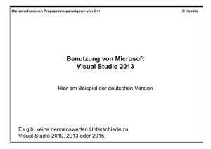 Benutzung des Visual Studios 2013 - public.fh