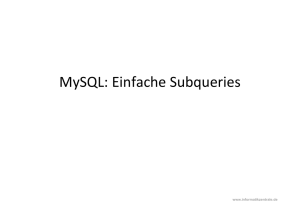 MySQL: Einfache Subqueries