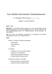 Kurs: MySQL-Administration (Datenbankserver)