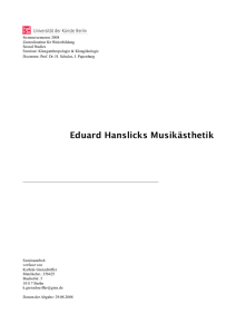 Eduard Hanslicks Musikästhetik