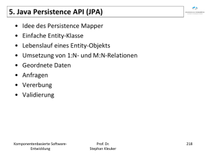 5. Java Persistence API (JPA)