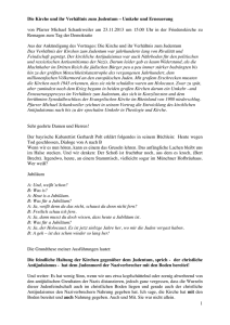 1 Die Kirche und ihr Verh&auml;ltnis zum Judentum