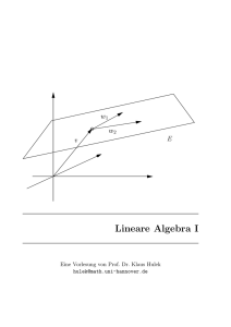 Lineare Algebra I - Institut für Algebraische Geometrie