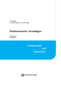 Mathematische Grundlagen mathematik und informatik